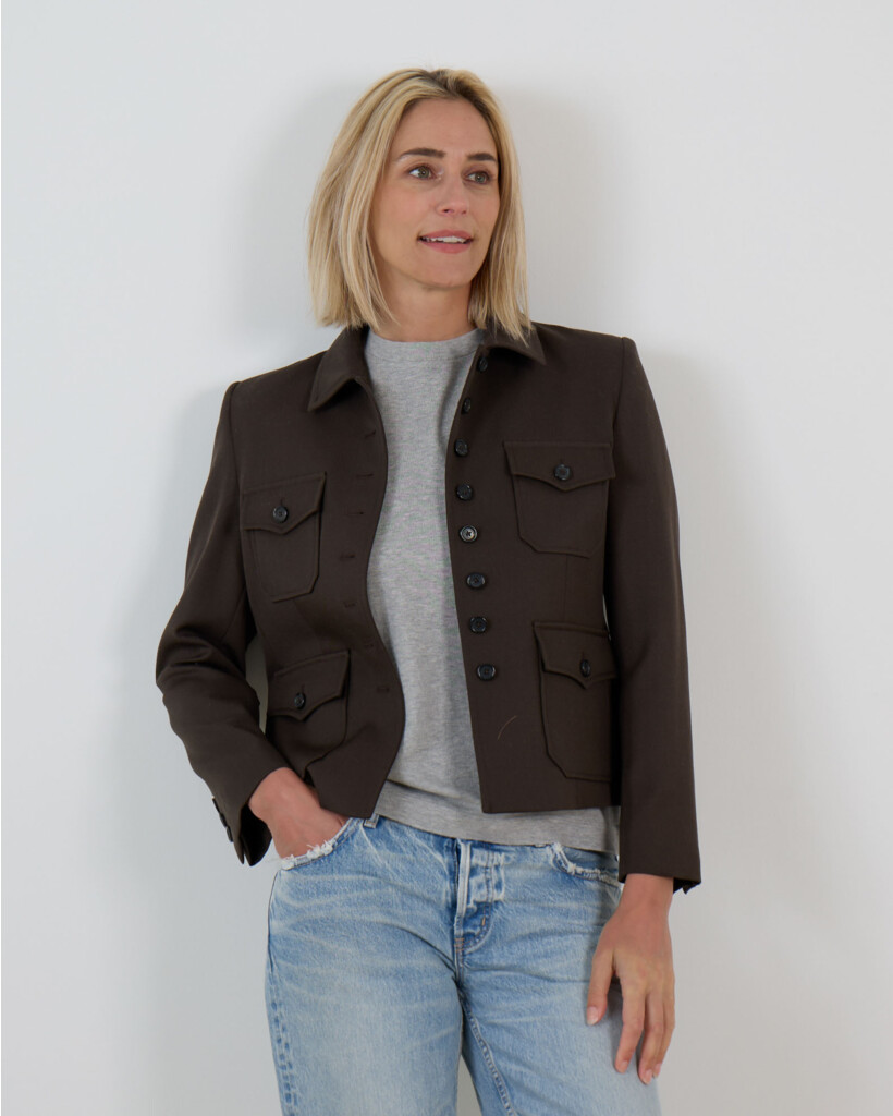 Jamison Short Wool Jacket Dark Brown