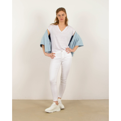 LUTZ  Linen T-shirt white