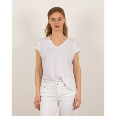 LUTZ  Linen T-shirt white