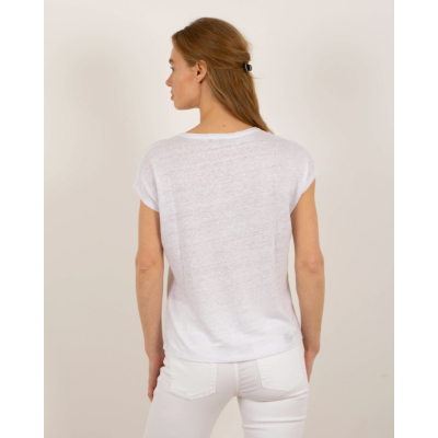 LUTZ  Linen T-shirt white
