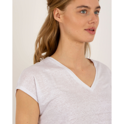 LUTZ  Linen T-shirt white