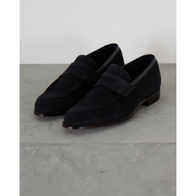Crockett & Jones Loafer Teign Dark Blue Suede
