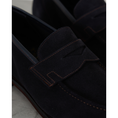 Crockett & Jones Loafer Teign Dark Blue Suede