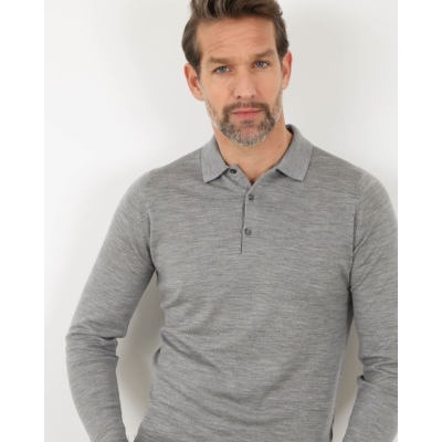 John Smedley Polo shirt Belper Merino Grey