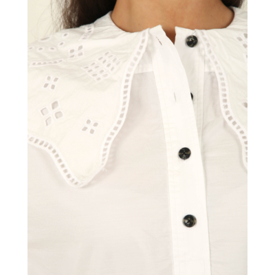 Ganni Oversized Broderie Angelaise Midi Dress