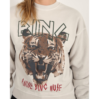 Anine Bing Tiger Sweatshirt Stone