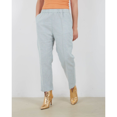 Forte Forte Linen Tweed Elasticated trousers celeste