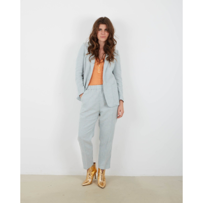 Forte Forte Linen Tweed Elasticated trousers celeste