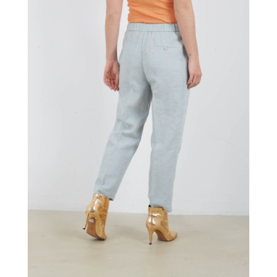 Forte Forte Linen Tweed Elasticated trousers celeste