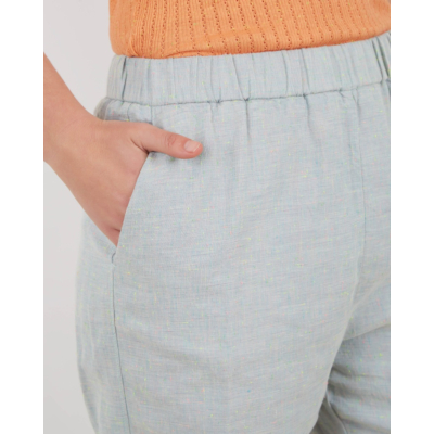Forte Forte Linen Tweed Elasticated trousers celeste