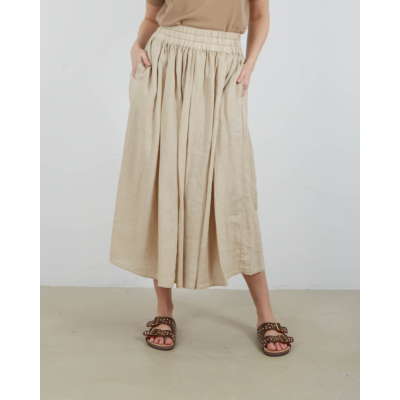 Aspesi Linen Midi Skirt Sand
