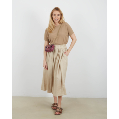 Aspesi Linen Midi Skirt Sand