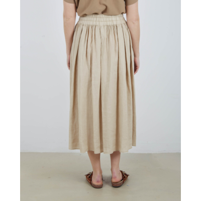 Aspesi Linen Midi Skirt Sand