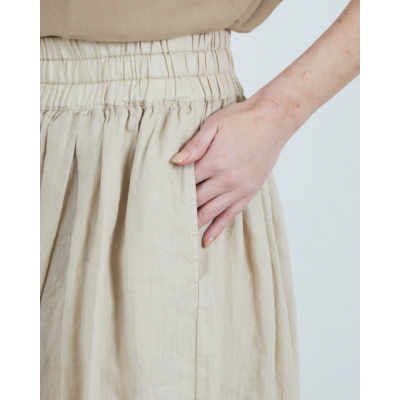 Aspesi Linen Midi Skirt Sand