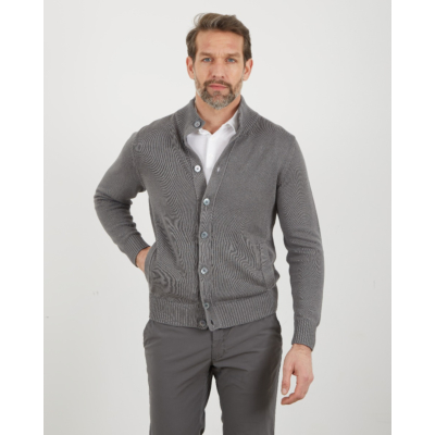 Zanone  Cardigan Linen Cotton mix Grey