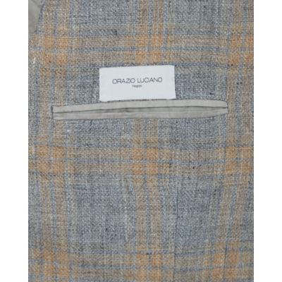 Orazio Luciano Blazer Single Breasted Gray Camel Check