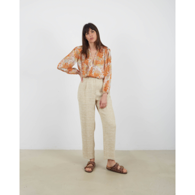 Vince Silk Blouse Floral Print Dusk