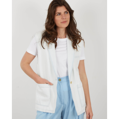 Forte Forte Raw Denim Waistcoat Bleach