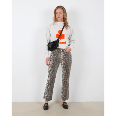 Ganni Jeans Print Denim Leopard