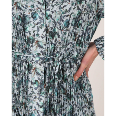 vince berry blooms pleated shirt dress Vince Berry Blooms Pleated Shirt Dress - Blue