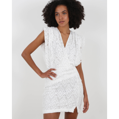 knee length dresses for ladies IRO Fergus Lace Long Sleeve Dress in White  Order Of Style