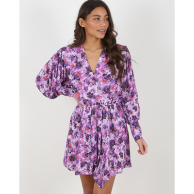iro purple dress IRO womens Chayton Silk-Blend Mini Dress, 36, Purple