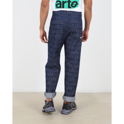 Arte Antwerp Paul Allover Logo Pants Blue White