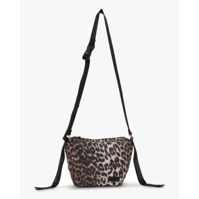 Ganni Small hobo leopard bag