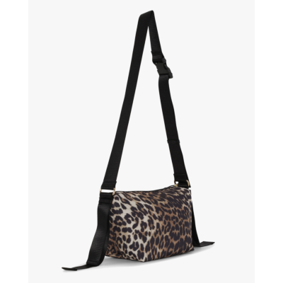 Ganni Small hobo leopard bag