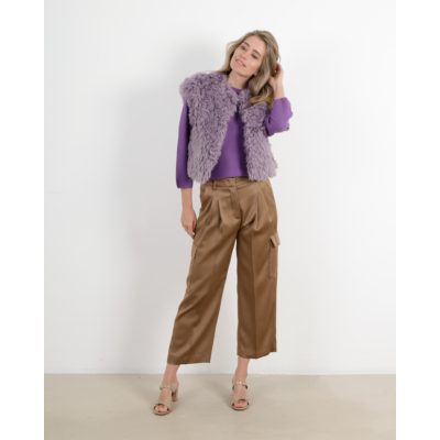 Luisa Cerano Satin Cargo Pantalon Miso