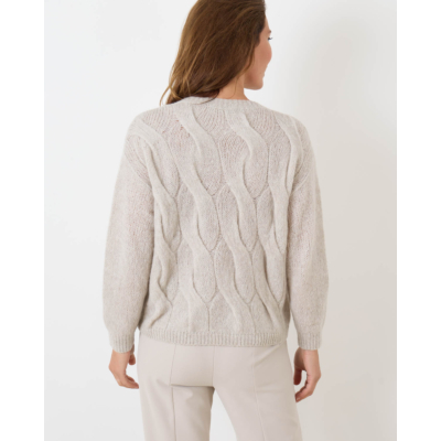 Luisa Cerano Cable-Stitch Pullover Stone