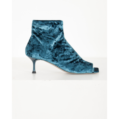 Morobé Luz Enkellaarsje Petrol Velours