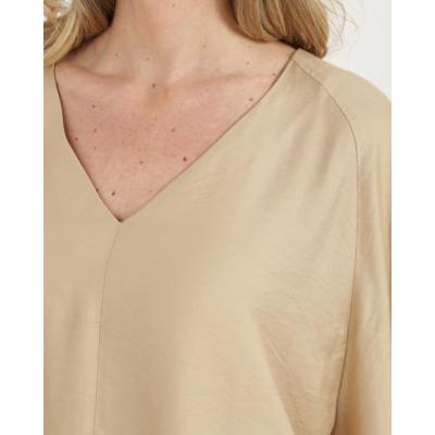 One and Other Carmen Blouse Camel