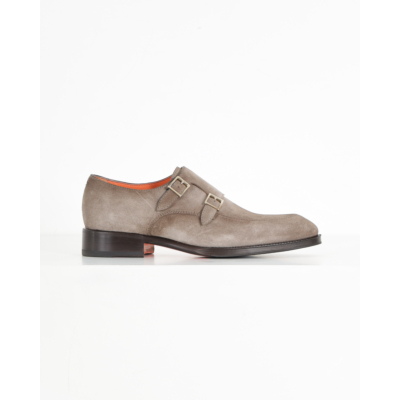 Santoni  Grey Suede Slip-on sneakers