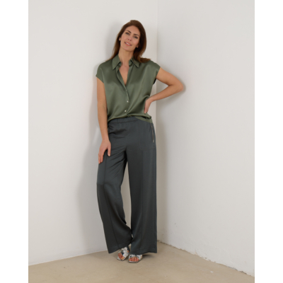 Vince Shiny Wide-Leg Pant Night Pine