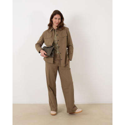 Vince Washed Cotton Shirt Jacket Artichoke