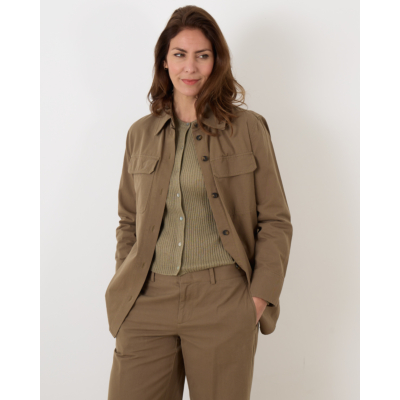 Vince Washed Cotton Shirt Jacket Artichoke