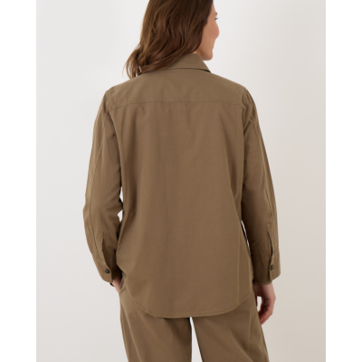 Vince Washed Cotton Shirt Jacket Artichoke