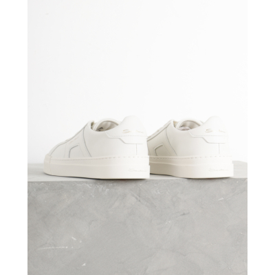 Santoni  Double Buckle Sneaker White