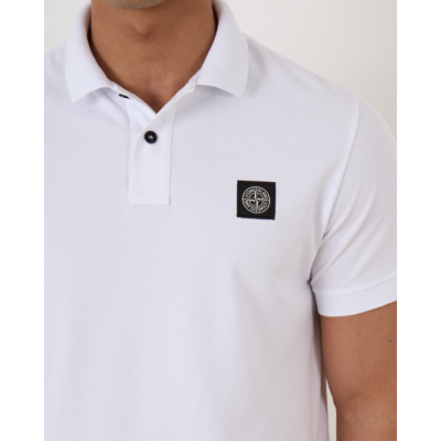 Stone Island Slim Fit Polo White