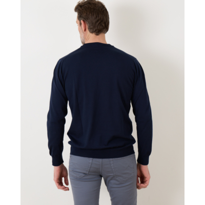 Kiton Cotton Pullover Navy