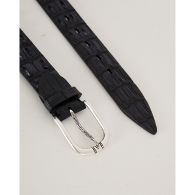 Paolo Vitale Croco Belt Black