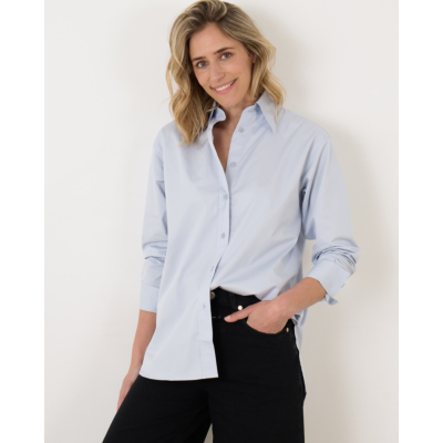 Closed Oversized Dropped Shoulder Blouse Blue