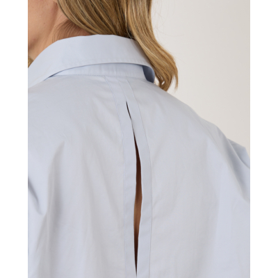 Closed Oversized Dropped Shoulder Blouse Blue