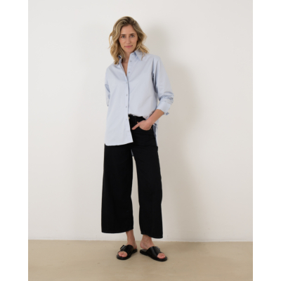 Closed Oversized Dropped Shoulder Blouse Blue