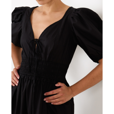 Ganni Poplin Smock dress Black