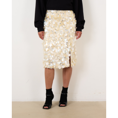 Róhe Embellished Handmade Skirt Cream