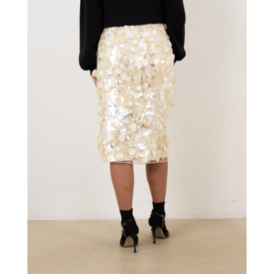 Róhe Embellished Handmade Skirt Cream