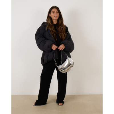Ganni Midi Tech Puffer Jacket Black