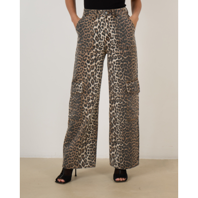 Ganni Print Denim Angi Leopard
